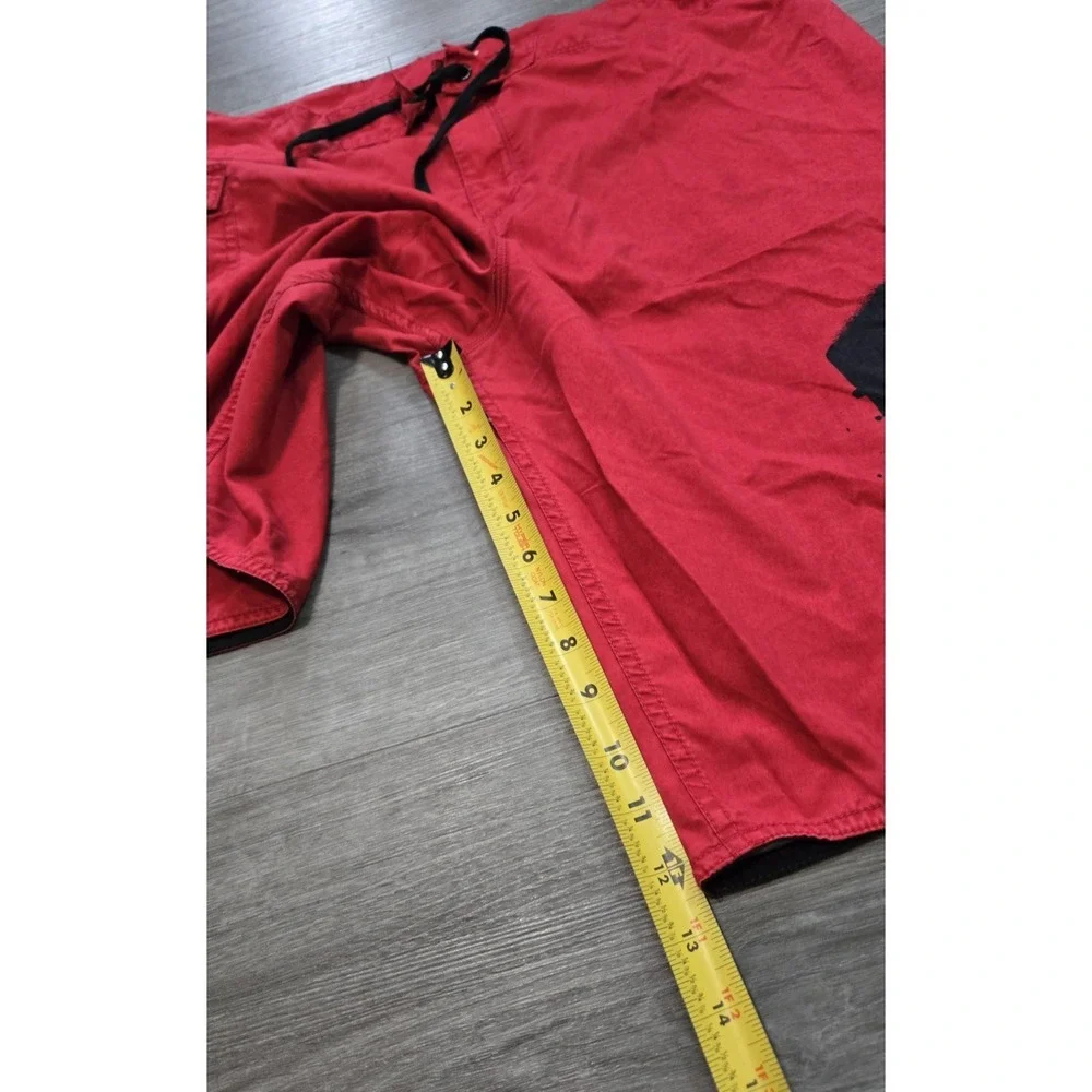 Y2K VTG DC Shoes Board Shorts Red Graphic Logo Cargo Graffiti Skate Surf Mens 38